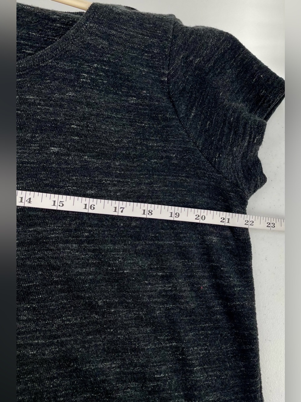 Pure Jill Black Grey Heathered Pockets Short Sleeve Tee Shirt Dress Cover Up - Picture 9 of 10